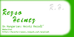 rezso heintz business card